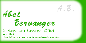 abel bervanger business card